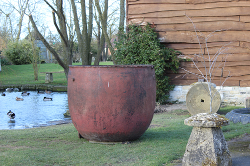 X Large Cast Iron Cauldron Planter