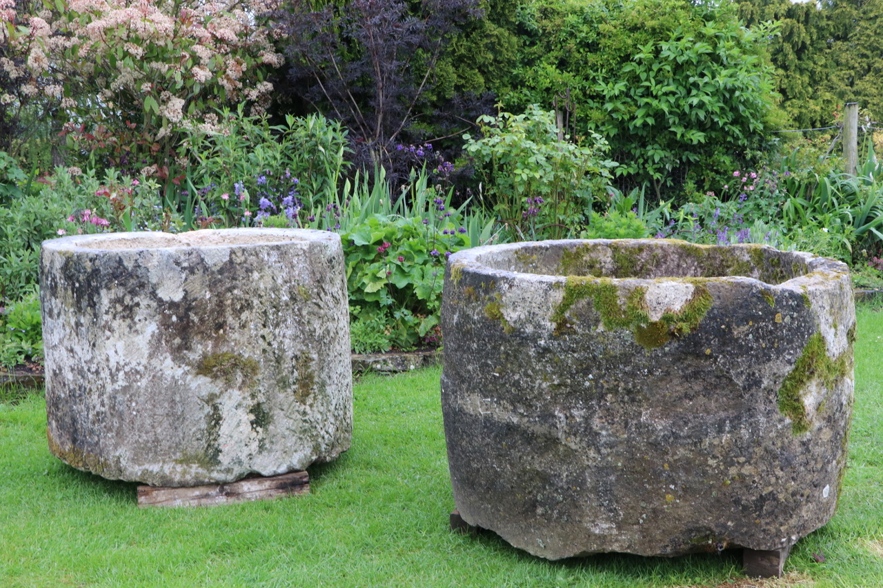 Reclaimed stone pots