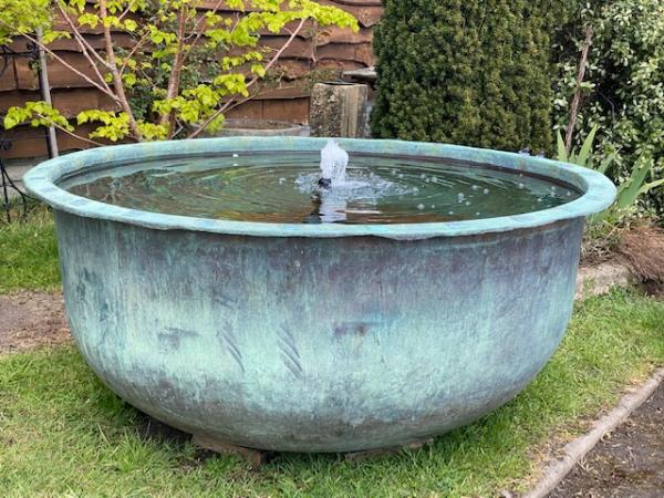 RESERVED X Large Copper Cheese Vat Green (Stk No.3900)