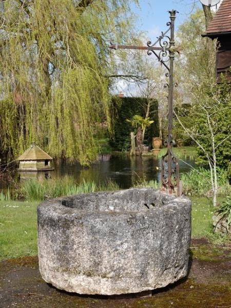 XXL 18th C French Chateau Stone Well Head with Later Overthrow (Stk No.4157)