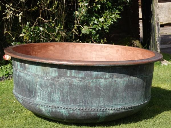 XL Riveted Copper Cheese Vat - beautiful natural colour (Stk No.4169)