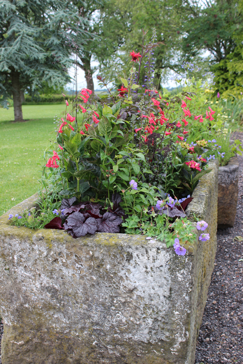 Stone trough garden planter
