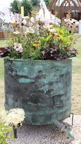 Copper water tank planter