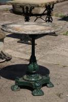 19th Century Single Pedestal Iron Marble Topped Table (Stk no.3867)