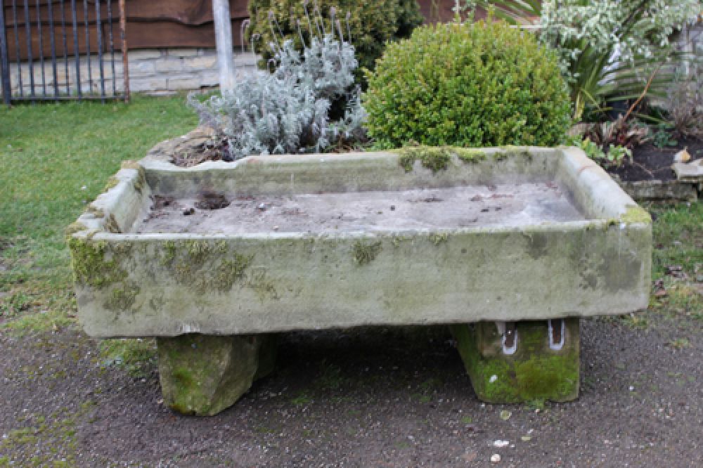 Large Stone Sink on Stone Bases (Stk No.3163)