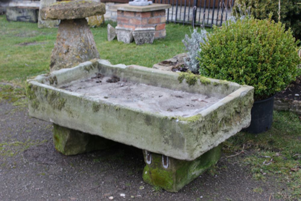 Large Stone Sink on Stone Bases (Stk No.3163)