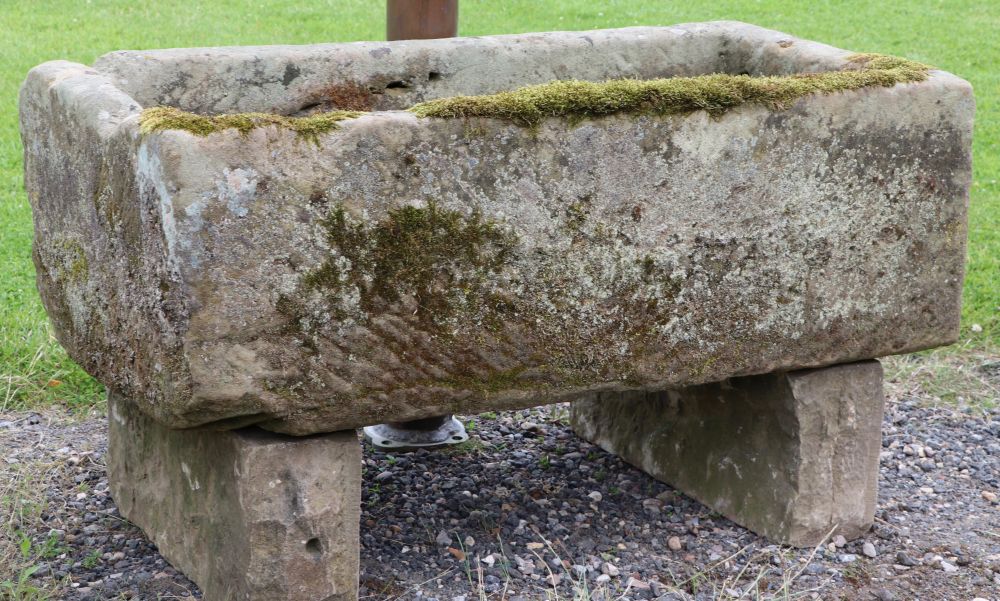 Rectangular Yorkshire Stone Trough on bases (Stk No.3764)