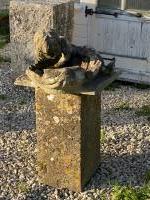 19th Century Composite Stone Figure Bird Bath (Stk No.4132)