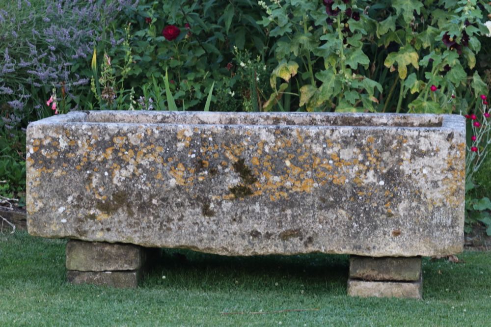 Large Deep Limestone Trough on Stone Bases (Stk No.3769)