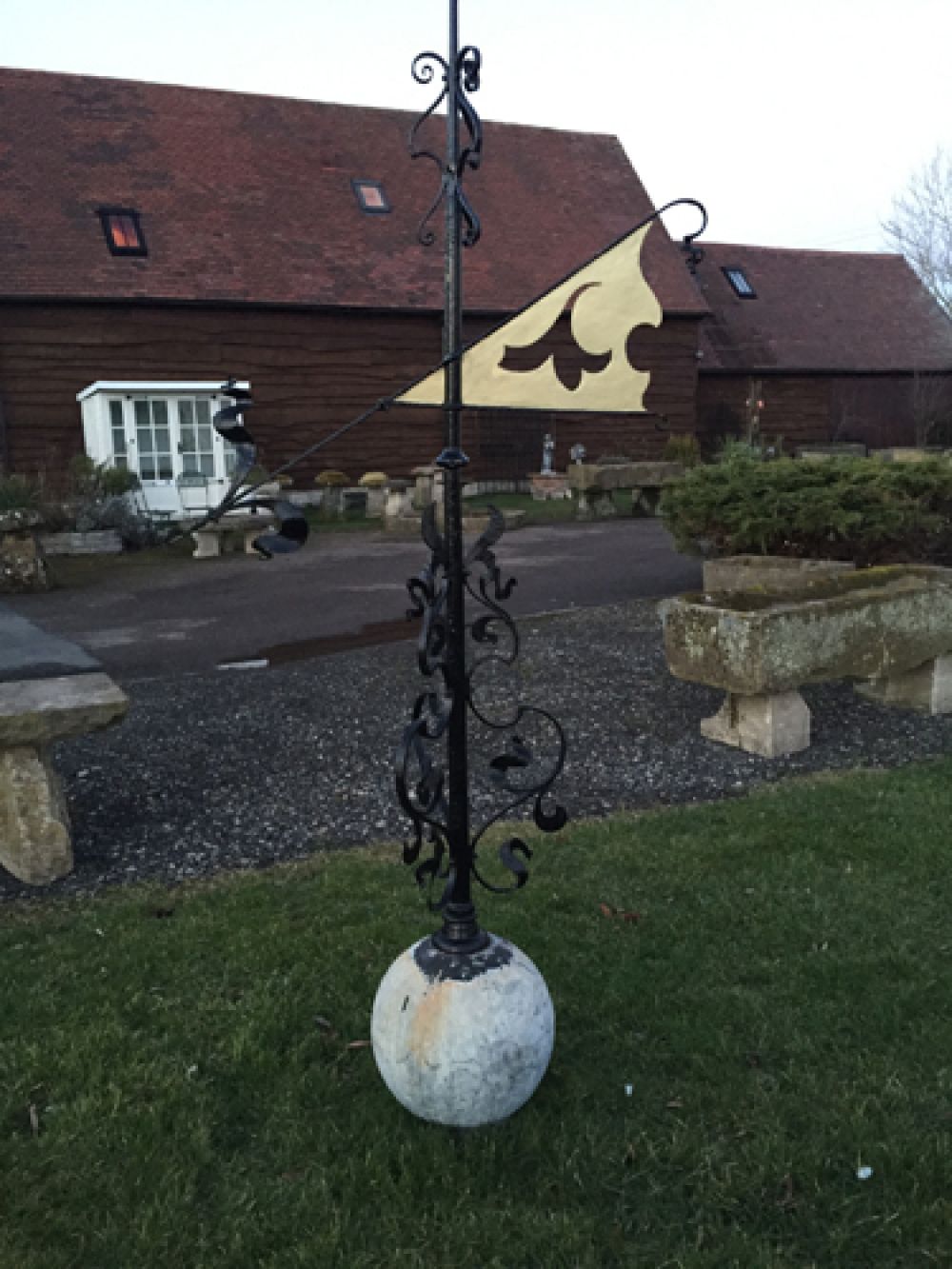 Lead Ball, Flag Weather Vane (Stk No.3166)
