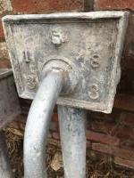 Large Lion Lead Pump Hopper with Curved Spout (Stk No.3863)