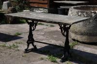 Iron Based York Stone Table (Stk No.3872)