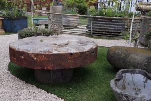 Large Segmented Millstone Patio Table (Stk No.3798)