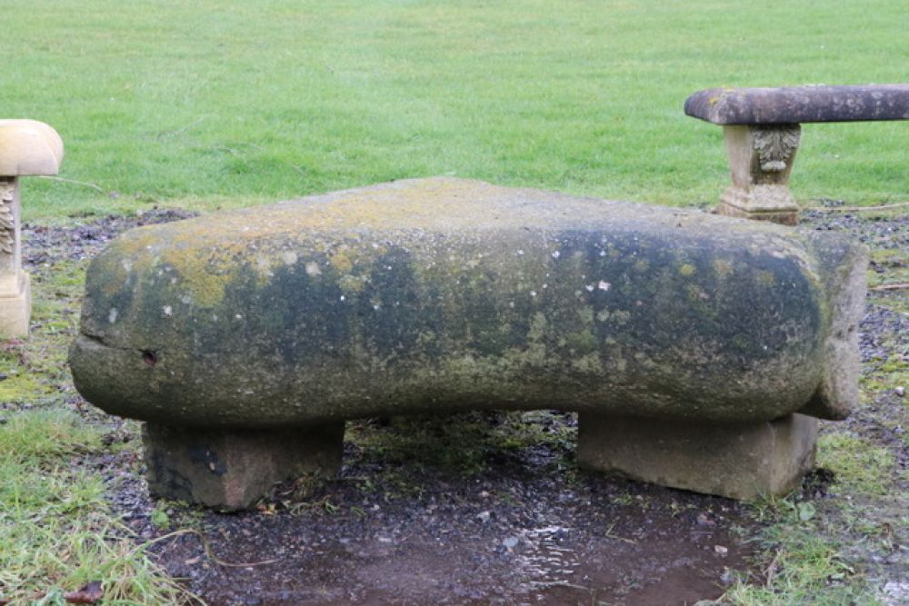 Unusual Smooth Rounded Stone Corner Seat (Stk No. 3813)