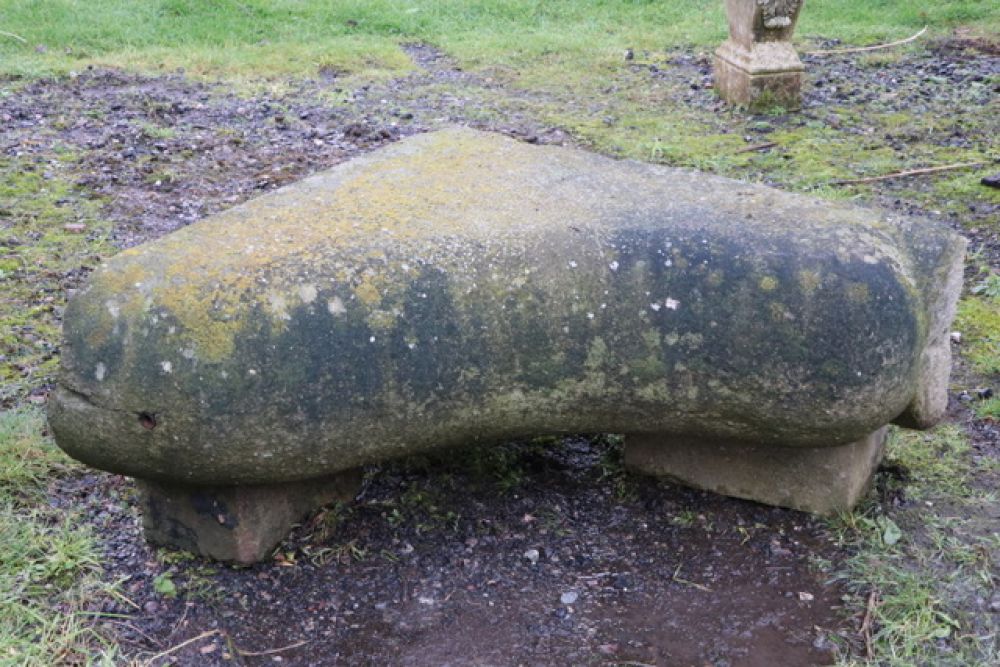 Unusual Smooth Rounded Stone Corner Seat (Stk No. 3813)