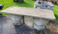 Rounded Stone Based Stone Table (Stk No.3876)