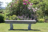 Decorative Solid Stone Seat with Curved Fitted Supports (Stk No.3874)