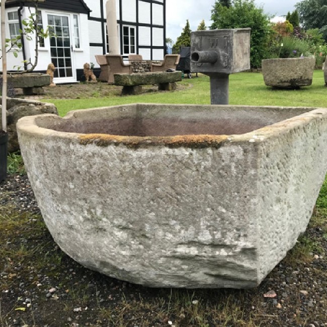 RESERVED Bow Fronted, Fine Cut Sandstone Trough (Stk No.3748)