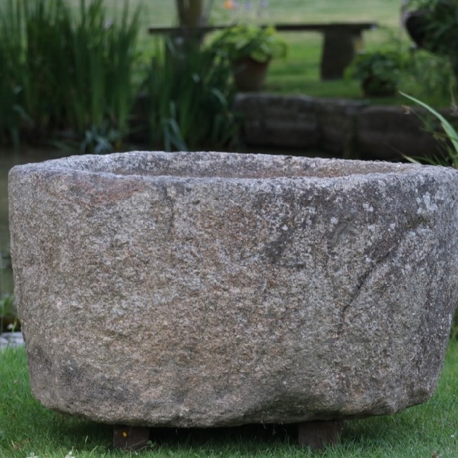 X Large Round Granite Boulder Trough (Stk No.3757)