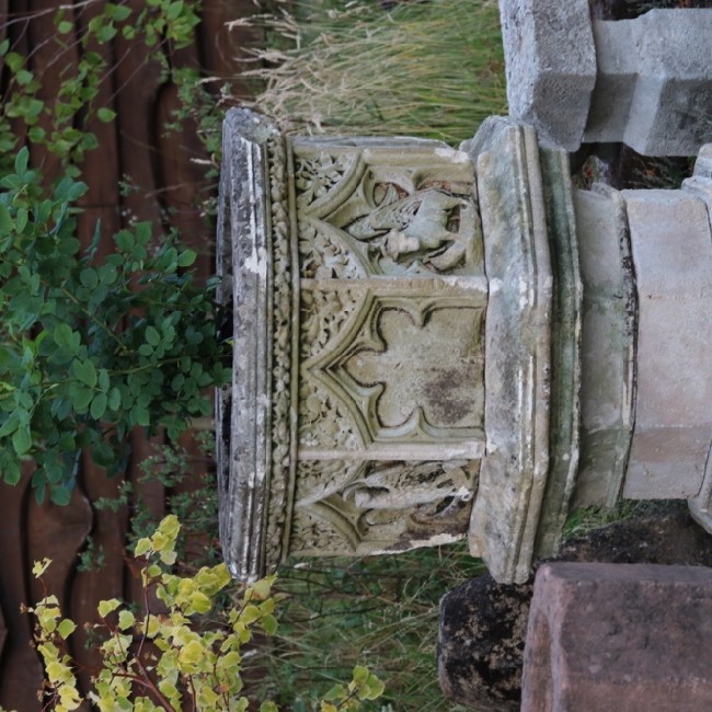 SOLD Carved Limestone Font Centrepiece (Stk No.3760)