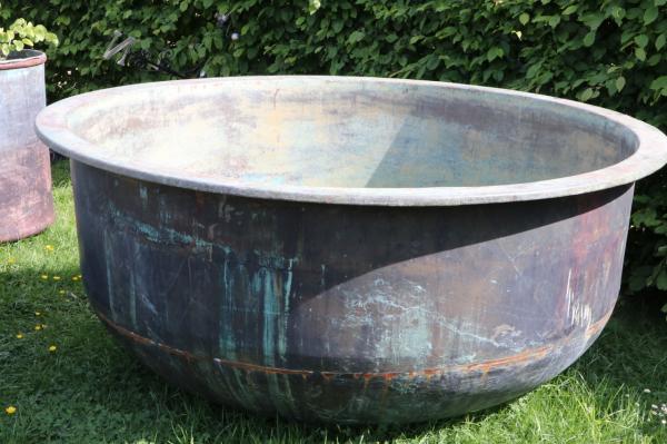 X Large Copper Cheese Vat - smooth sided (Stk No.3805)