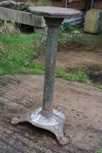 19th Century Heavy Cast Iron Tall Pedestal (Stk No.3812)