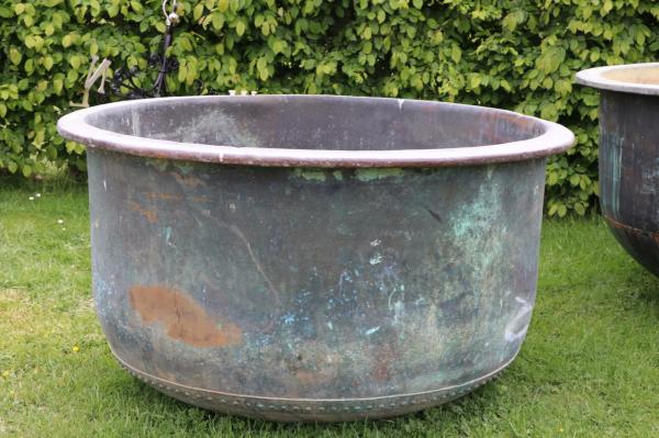 S O L D   Large Round Riveted Copper Vat (Stk No.3817)