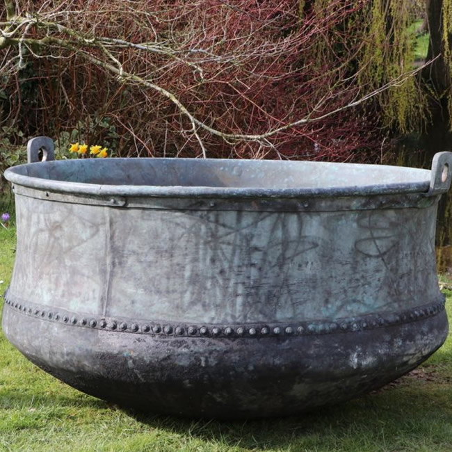 X Large Shaped and Riveted Copper Vat (Stk No.3818)