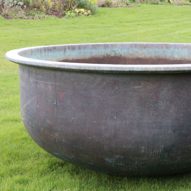 X Large Smooth and Wide Copper Cheese Vat (Stk No. 3819)