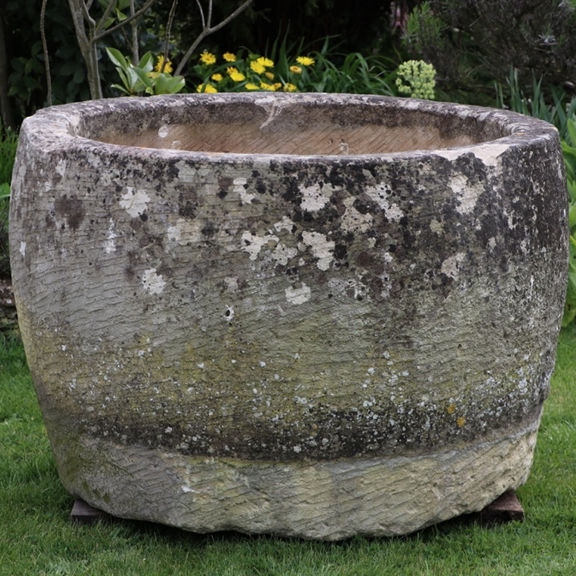 RESERVED X Large Round Limestone Trough (Stk No. 3833)