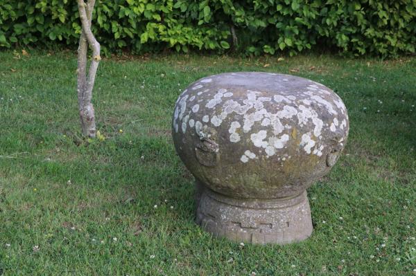 SOLD Single Solid Stone Bulbous Table/Stool (Stk No.3878)