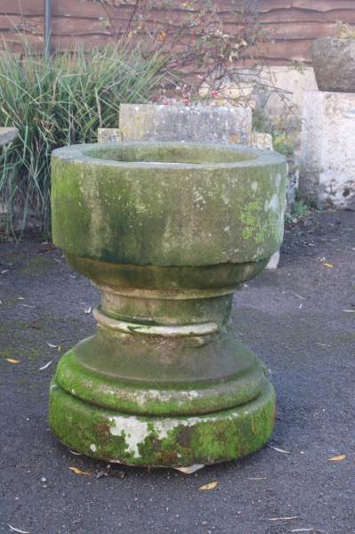 SOLD - Portland Stone Bowl on Base / Font (Stk No.3921)