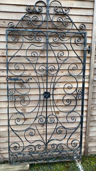 Wrought Iron Decorative Tall Garden Gate - one of two (Stk No.3976)