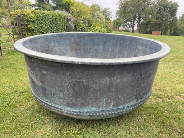 Large Riveted Copper Cheese Vat with Lovely Mottled Colour (Stk No.3984)