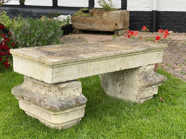 Large Carved Limestone Seat (Stk No.4009)