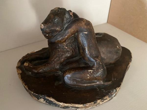 Charming Plaster Maquette 'John and a Lion called Christian' (Stk No.4038)