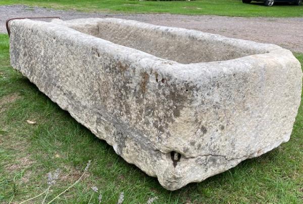 2022 French Trough Collection 5  XL Long Pale Limestone Trough (Stk No.4055)