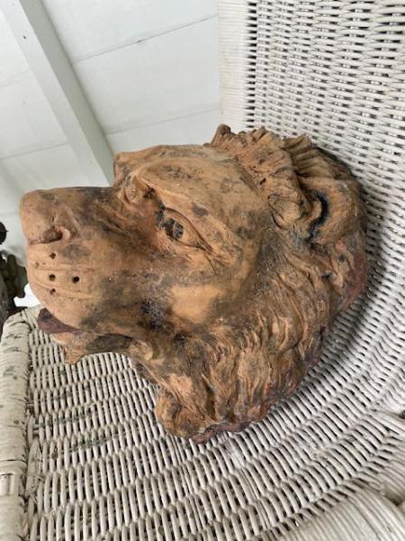 Early Spanish Terracotta Lion Head Spout 1 (Stk No.4075)