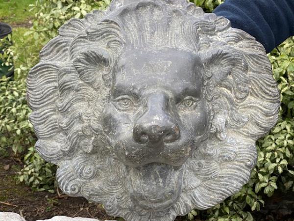Large Lead Lion Head Water Spout (Stk no.4085)
