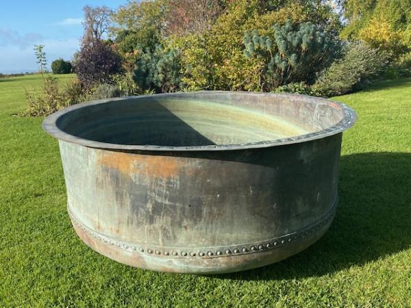 XL Copper Cheese Vat - Rivetted with Riveted rim (Stk No.4090)