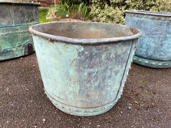 Medium Sized English Copper Copper Rolled Rim (Stk No.4097)