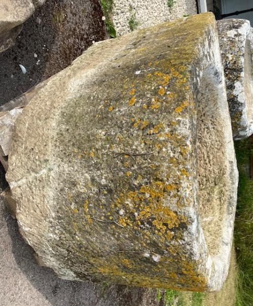 Round D Shaped Limestone Trough (Stk No.4119)