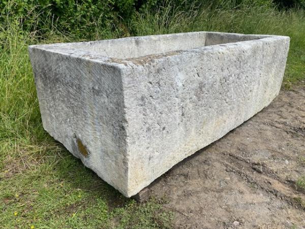 XXL Magnificent Rectangular Limestone Trough (Stk No. 4129)