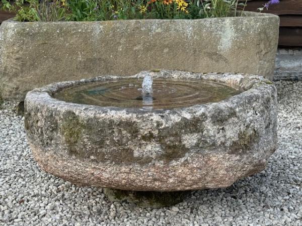 Round Shallow Stone Pool on supports (Stk No.4144)