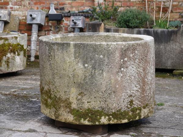 SOLD. Extra Large Round Limestone Trough (Stk No.4152)
