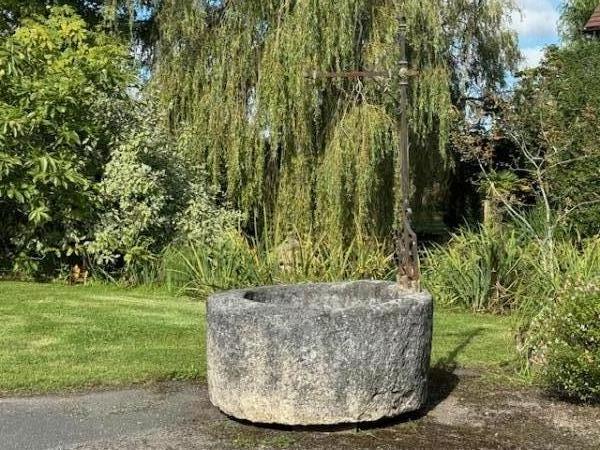 XXL 18th C French Chateau Stone Well Head with Later Overthrow (Stk No.4157)