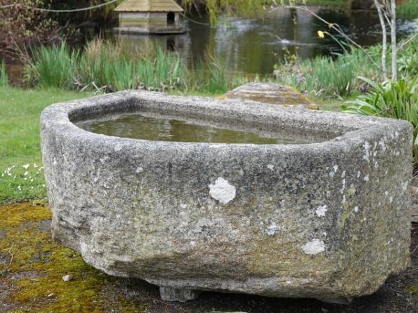 Large D Shaped Devon Stone Trough (Stk No.4158)